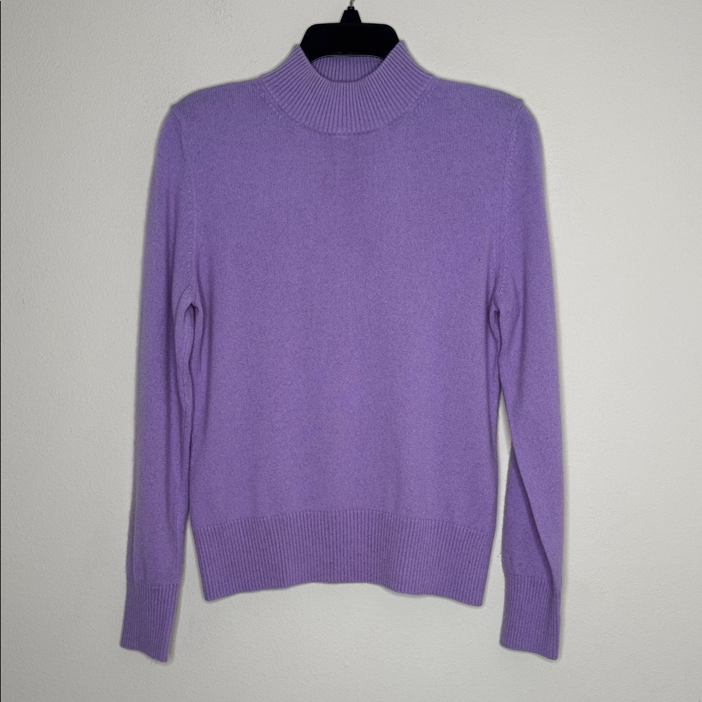 Investments 100% Cashmere Purple Mock Turtleneck  Sweater M